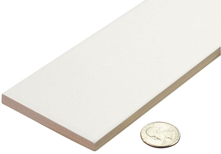 Estria Alba Flat White 3x12 Matte Ceramic Tile Euro Glass