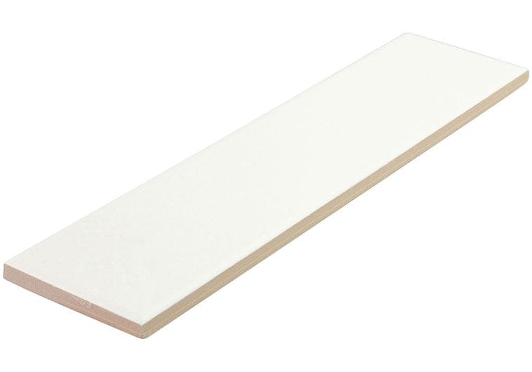 Estria Alba Flat White 3x12 Matte Ceramic Tile Euro Glass