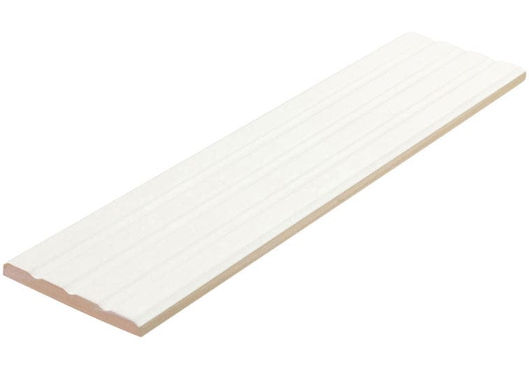 Estria Alba Relief White 3x12 Matte Ceramic Tile Euro Glass