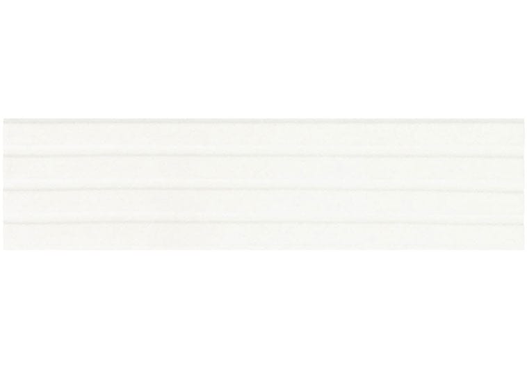 Estria Alba Relief White 3x12 Matte Ceramic Tile Euro Glass