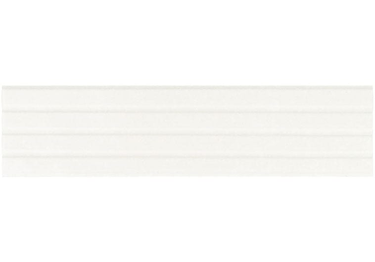 Estria Alba Relief White 3x12 Matte Ceramic Tile Euro Glass
