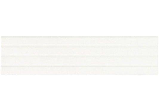 Estria Alba Relief White 3x12 Matte Ceramic Tile Euro Glass