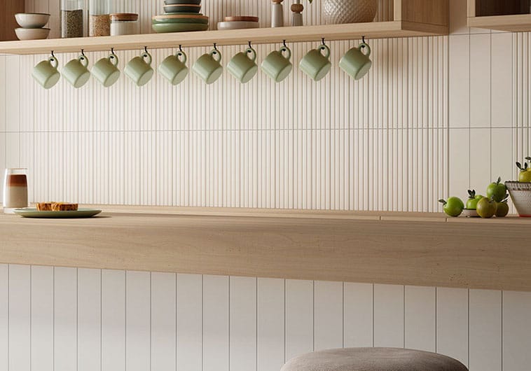 Estria Alba Relief White 3x12 Matte Ceramic Tile Euro Glass