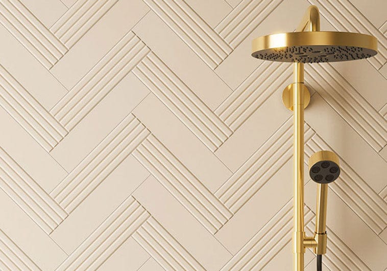 Estria Cameo Relief Beige 3x12 Matte Ceramic Tile Euro Glass