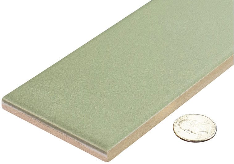 Estria Nephrite Flat Green 3x12 Matte Ceramic Tile Euro Glass