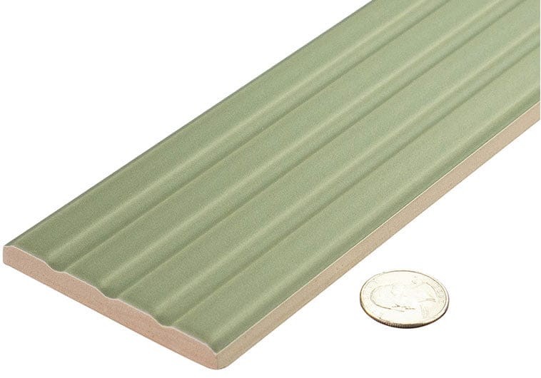 Estria Nephrite Relief Green 3x12 Matte Ceramic Tile Euro Glass