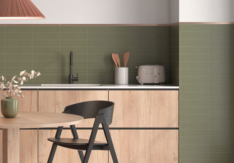 Estria Nephrite Relief Green 3x12 Matte Ceramic Tile Euro Glass