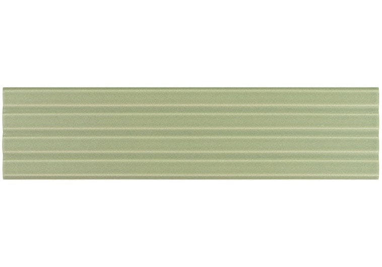 Estria Nephrite Relief Green 3x12 Matte Ceramic Tile Euro Glass