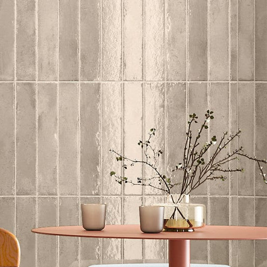 Evellon Birgon Grey 3x16 Glossy Porcelain Tile Euro Glass