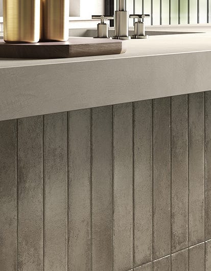 Evellon Birgon Grey 3x16 Glossy Porcelain Tile Euro Glass