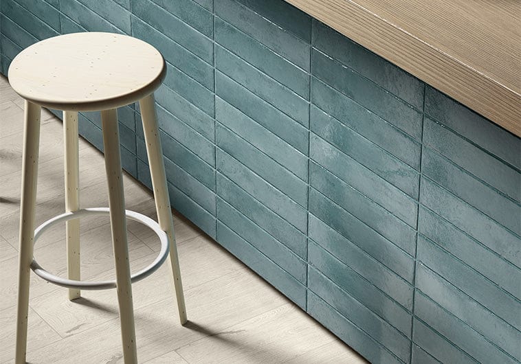 Evellon Terrol Green 3x16 Glossy Porcelain Tile Euro Glass