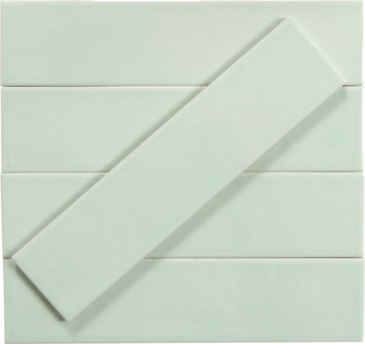 Evermore Spring Mint 3x12 Glossy Porcelain Tile Euro Glass