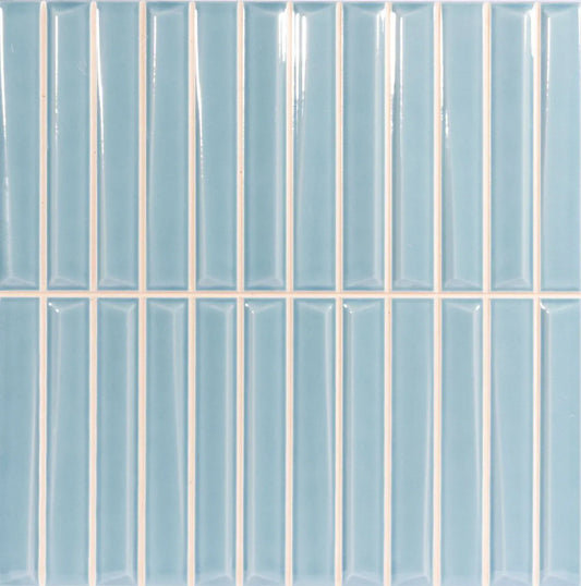 Finestra Chambray Blue 8x8 Glossy Ceramic Tile Euro Glass