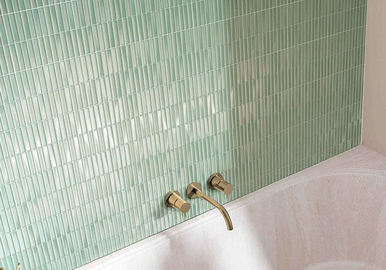 Finestra Cyanotype Green 8x8 Glossy Ceramic Tile Euro Glass