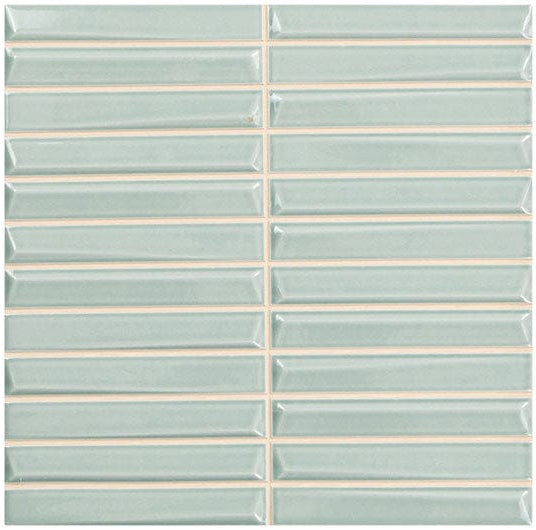 Finestra Cyanotype Green 8x8 Glossy Ceramic Tile Euro Glass