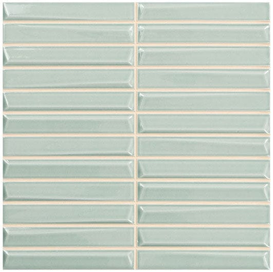 Finestra Cyanotype Green 8x8 Glossy Ceramic Tile Euro Glass
