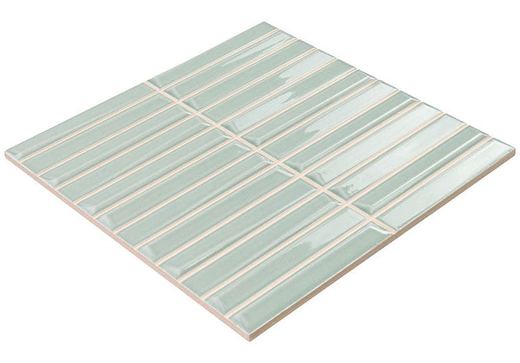 Finestra Cyanotype Green 8x8 Glossy Ceramic Tile Euro Glass