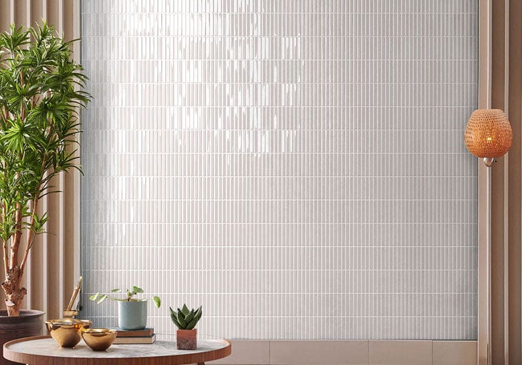 Finestra Highlight White 8x8 Glossy Ceramic Tile Euro Glass