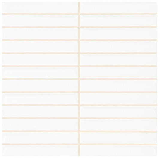 Finestra Highlight White 8x8 Glossy Ceramic Tile Euro Glass