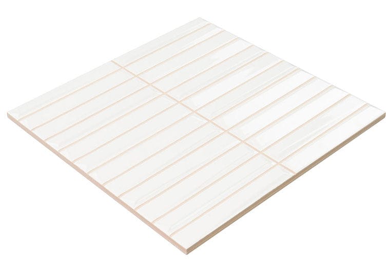 Finestra Highlight White 8x8 Glossy Ceramic Tile Euro Glass
