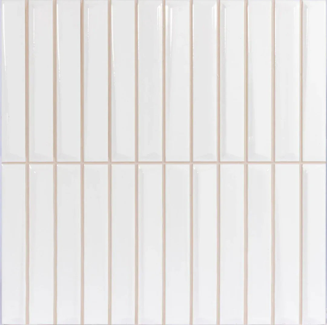 Finestra Highlight White 8x8 Glossy Ceramic Tile Euro Glass