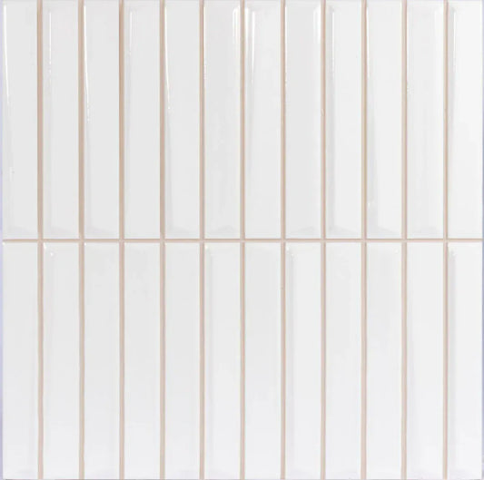 Finestra Highlight White 8x8 Glossy Ceramic Tile Euro Glass