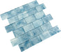 Frothy Swirls Swanky Pool Aqua 2x3 Glossy Glass Tile Euro Glass