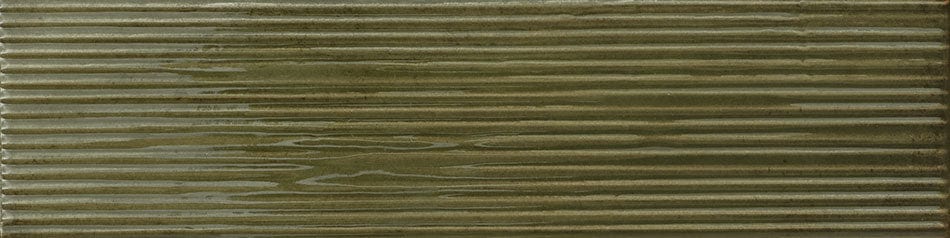 Groove Bass Green 3x12 Glossy Porcelain Tile Euro Glass