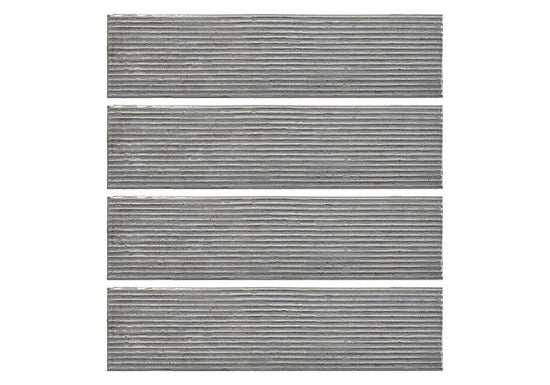 Groove Jam Grey 3x12 Glossy Porcelain Tile | Oasis Tile