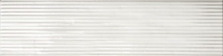 Groove Swing White 3x12 Glossy Porcelain Tile Euro Glass