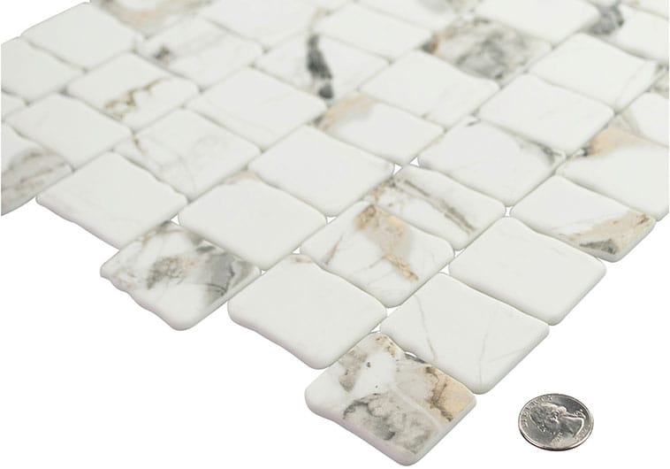 Illusion Chimera Grey 11.75x11.75 Matte Glass Tile Euro Glass