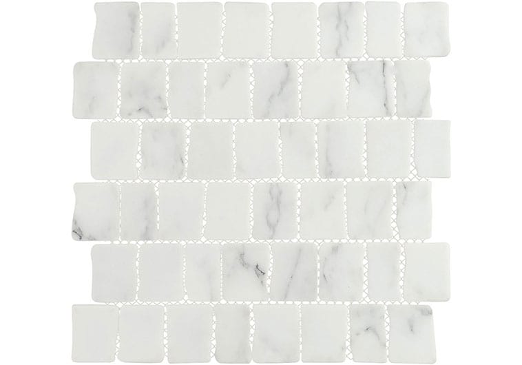Illusion Déjà Vu White 11.75x11.75 Matte Glass Tile Euro Glass