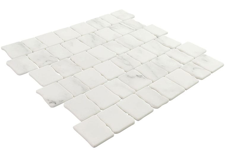 Illusion Déjà Vu White 11.75x11.75 Matte Glass Tile Euro Glass