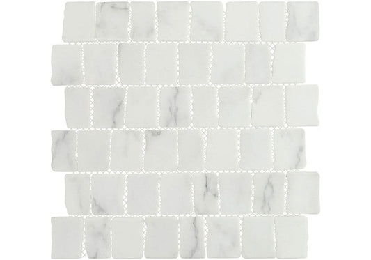 Illusion Déjà Vu White 11.75x11.75 Matte Glass Tile Euro Glass