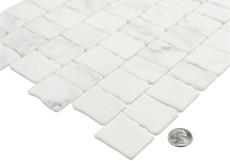 Illusion Déjà Vu White 11.75x11.75 Matte Glass Tile Euro Glass