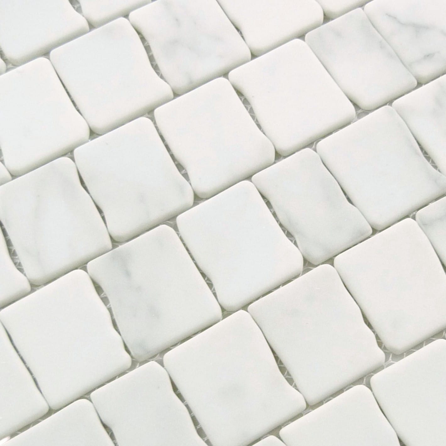 Illusion Déjà Vu White Matte Glass Tile Euro Glass