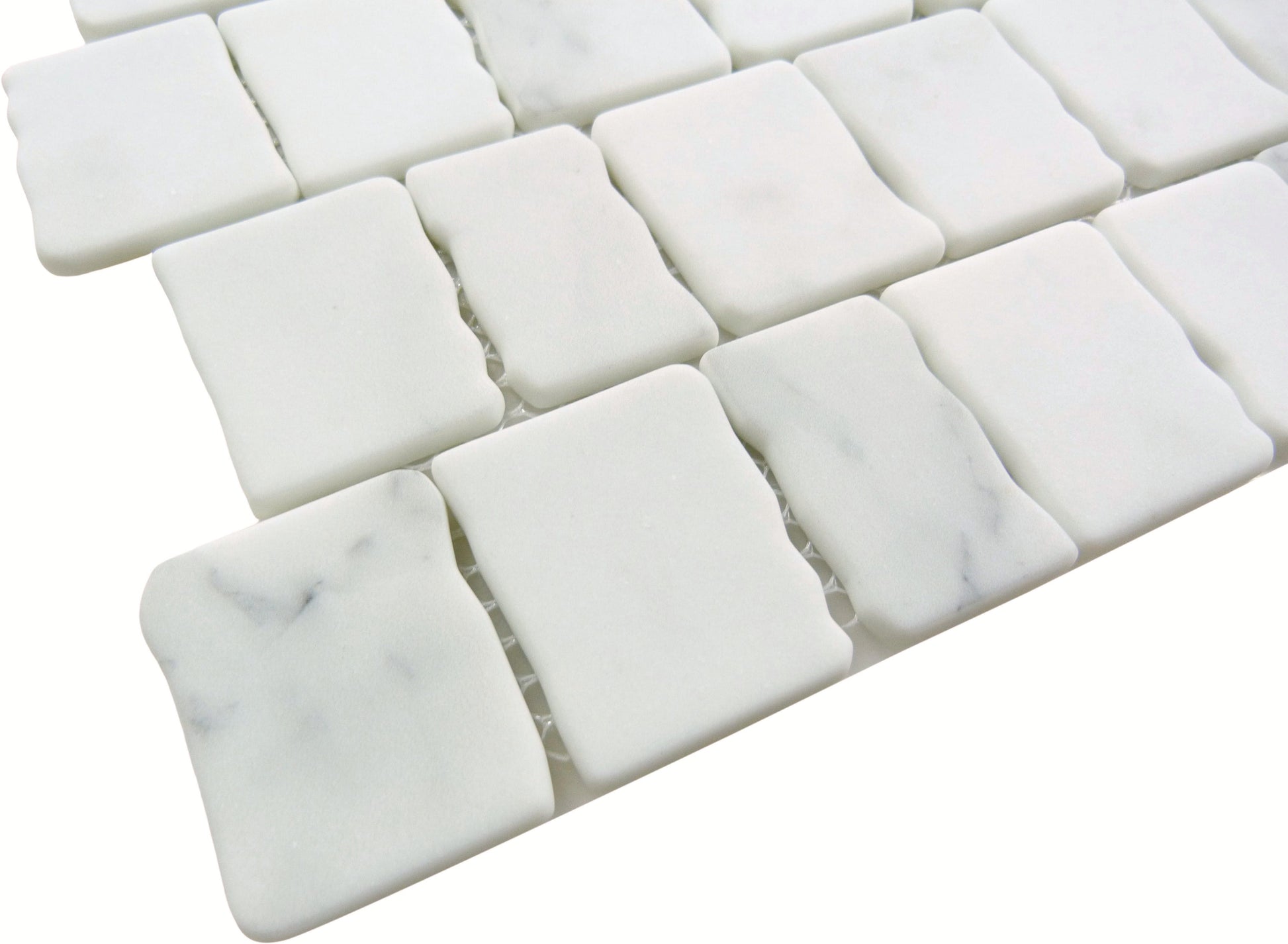 Illusion Déjà Vu White Matte Glass Tile Euro Glass