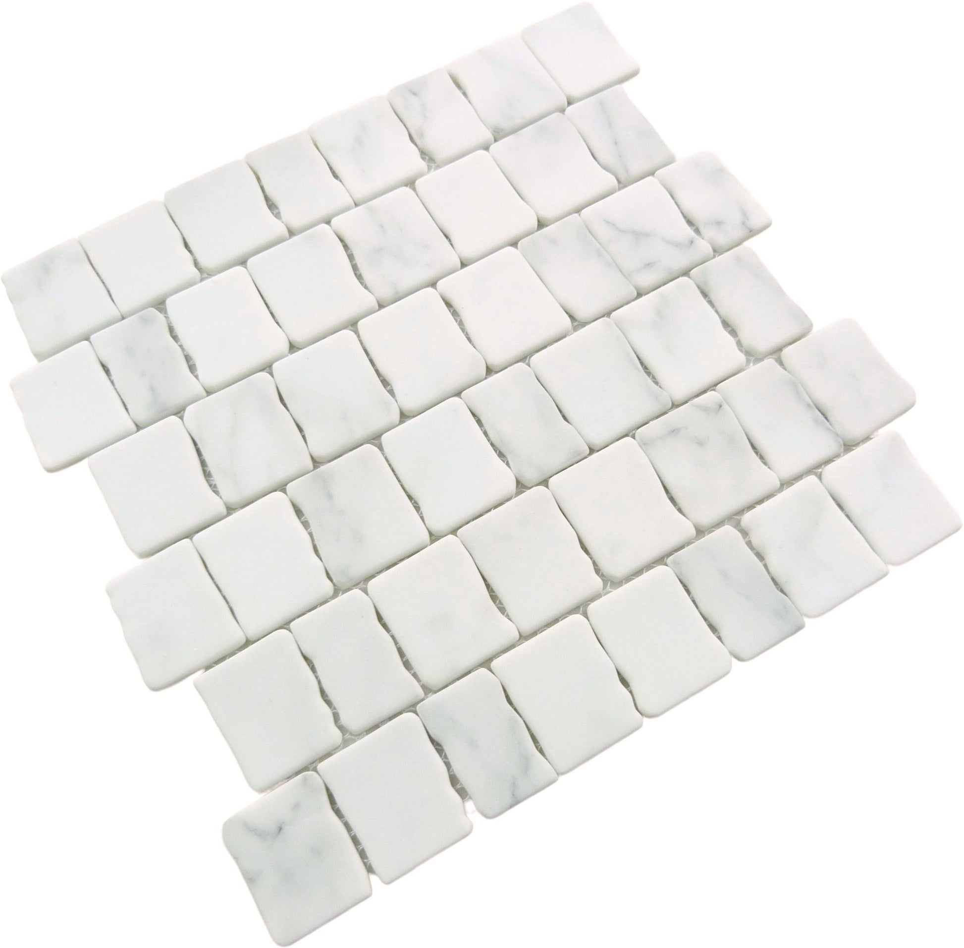 Illusion Déjà Vu White Matte Glass Tile Euro Glass