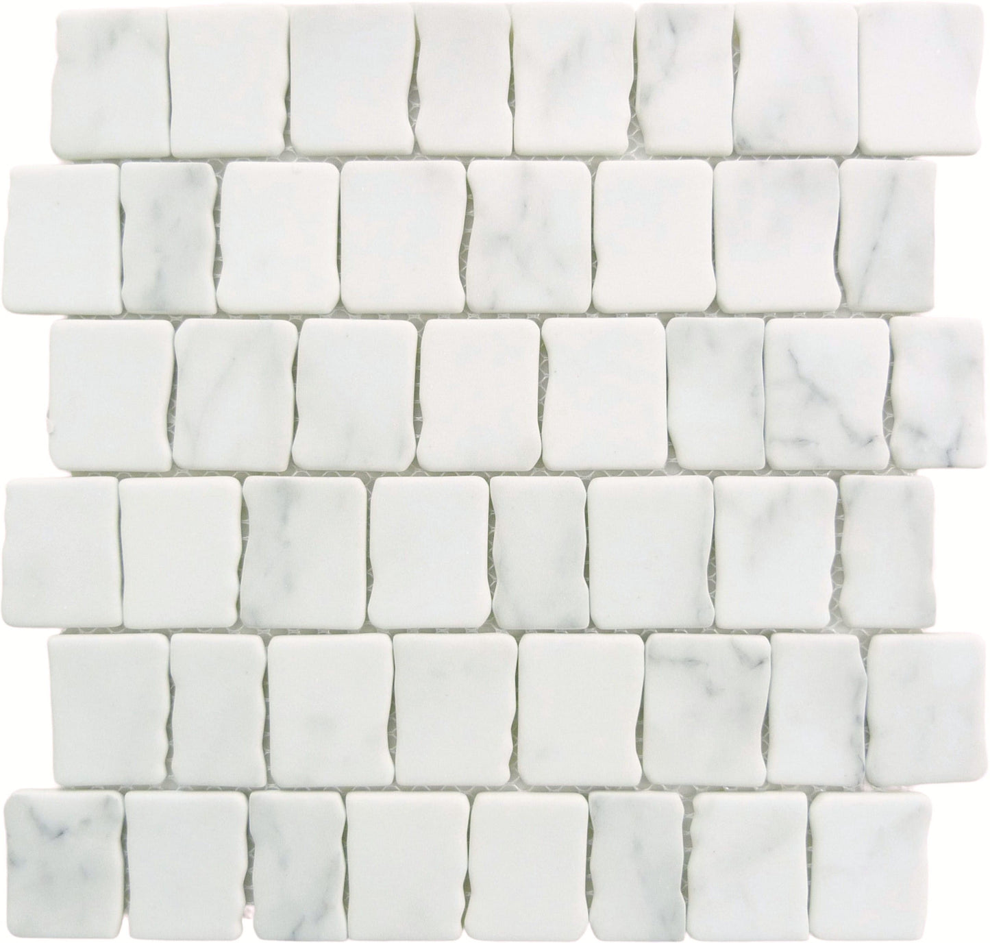 Illusion Déjà Vu White Matte Glass Tile Euro Glass