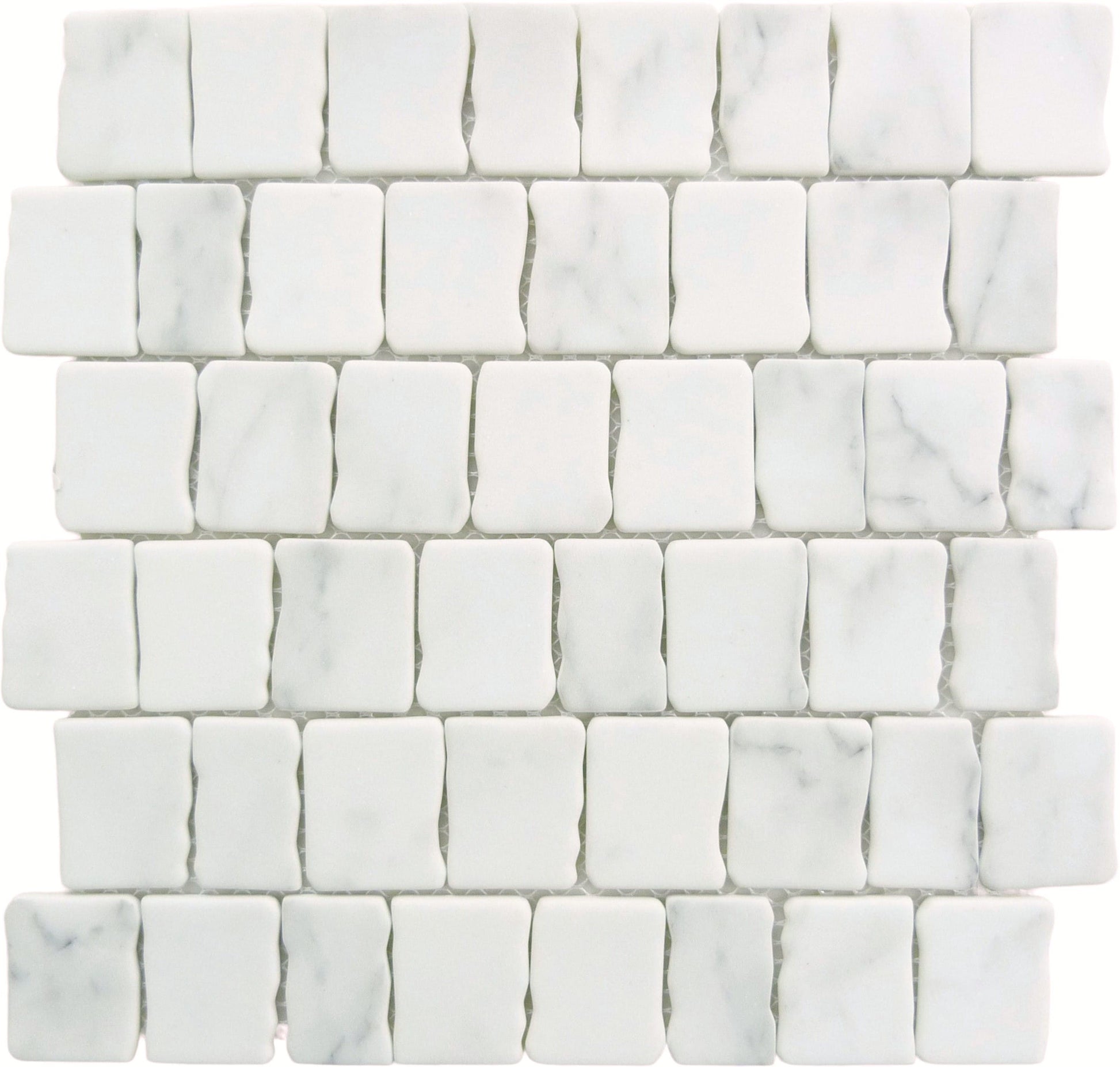 Illusion Déjà Vu White Matte Glass Tile Euro Glass