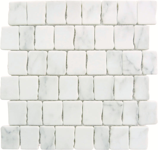 Illusion Déjà Vu White Matte Glass Tile Euro Glass