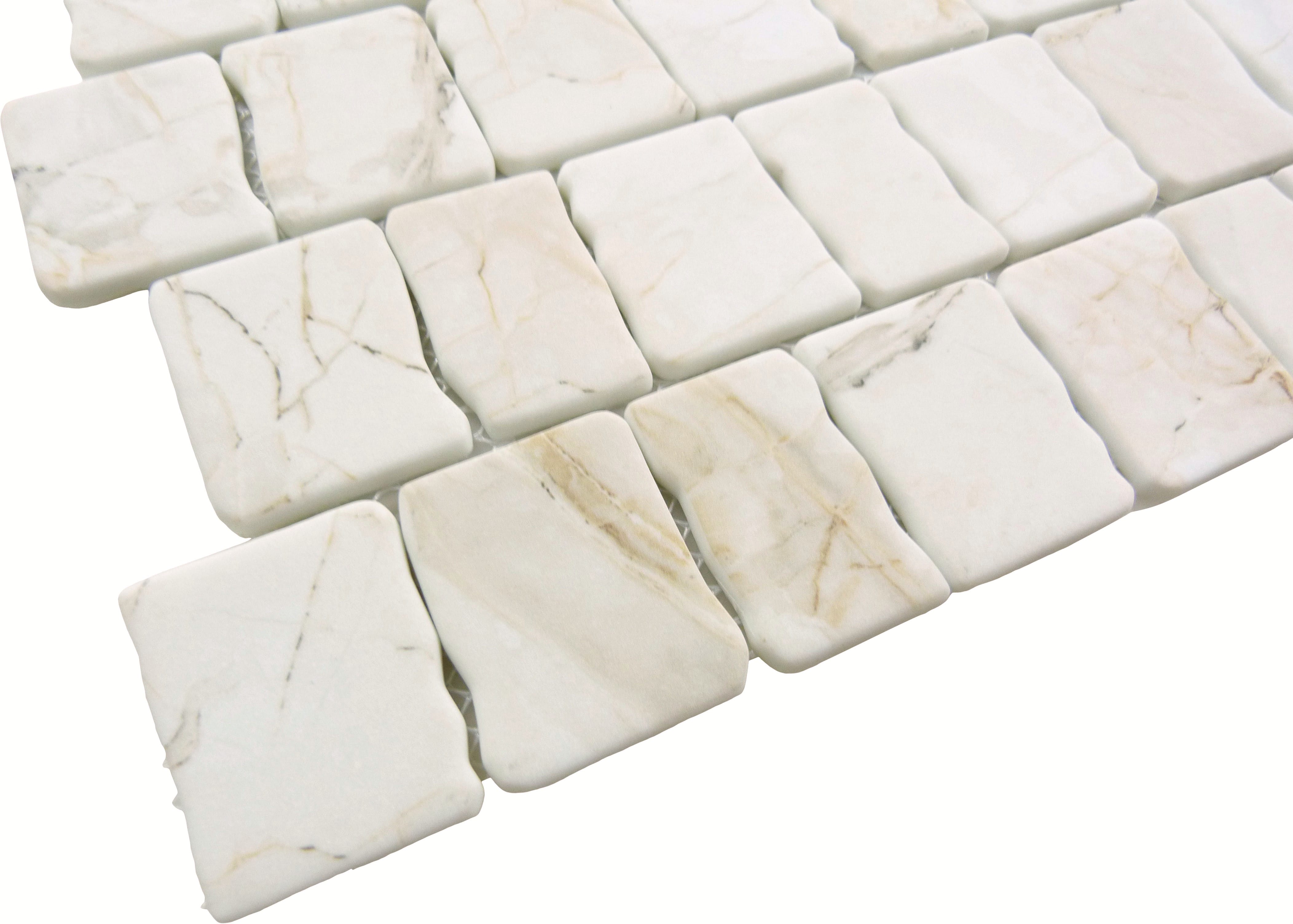 Illusion Mirage Beige Matte Glass Tile Euro Glass