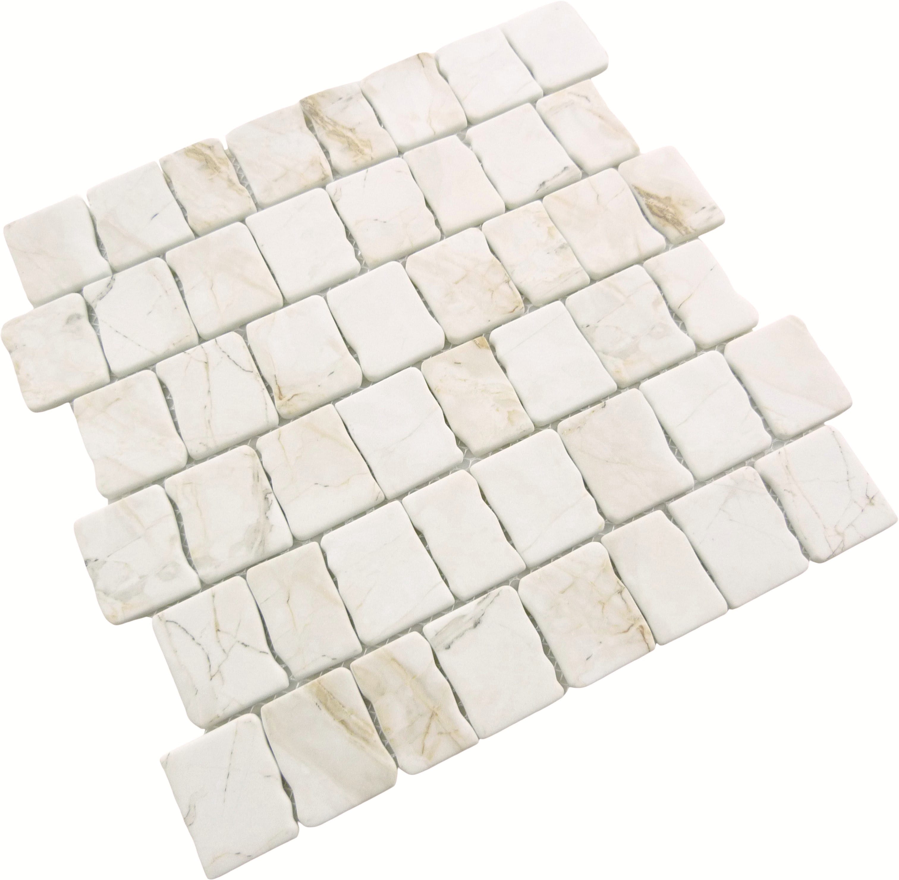 Illusion Mirage Beige Matte Glass Tile Euro Glass