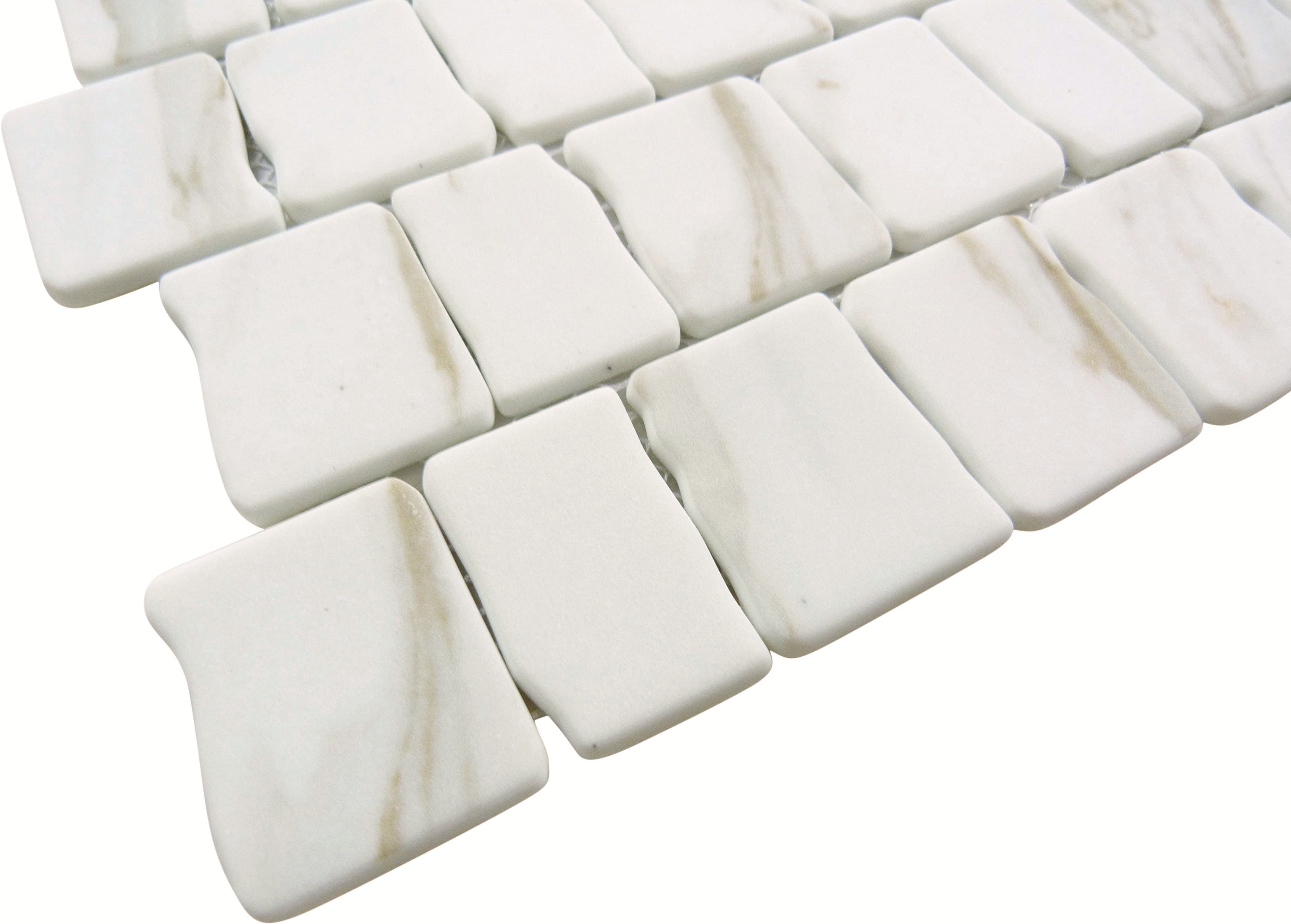 Illusion Phantasy Beige Matte Glass Tile Euro Glass