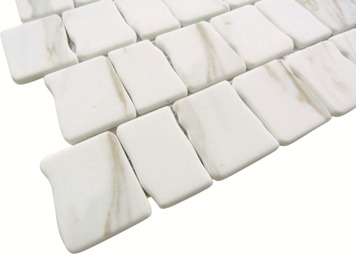 Illusion Phantasy Beige Matte Glass Tile Euro Glass