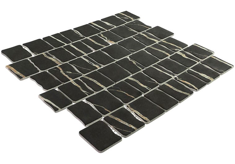 Illusion Ruse Black 11.75x11.75 Matte Glass Tile Euro Glass