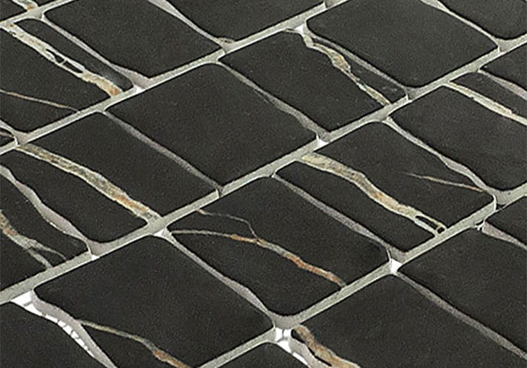 Illusion Ruse Black 11.75x11.75 Matte Glass Tile Euro Glass