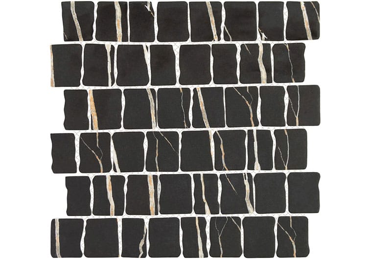 Illusion Ruse Black 11.75x11.75 Matte Glass Tile Euro Glass