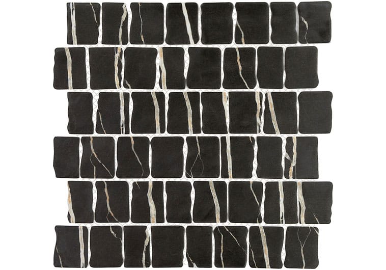 Illusion Ruse Black 11.75x11.75 Matte Glass Tile Euro Glass