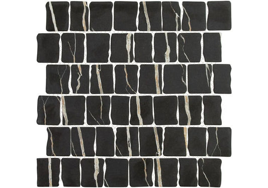 Illusion Ruse Black 11.75x11.75 Matte Glass Tile Euro Glass